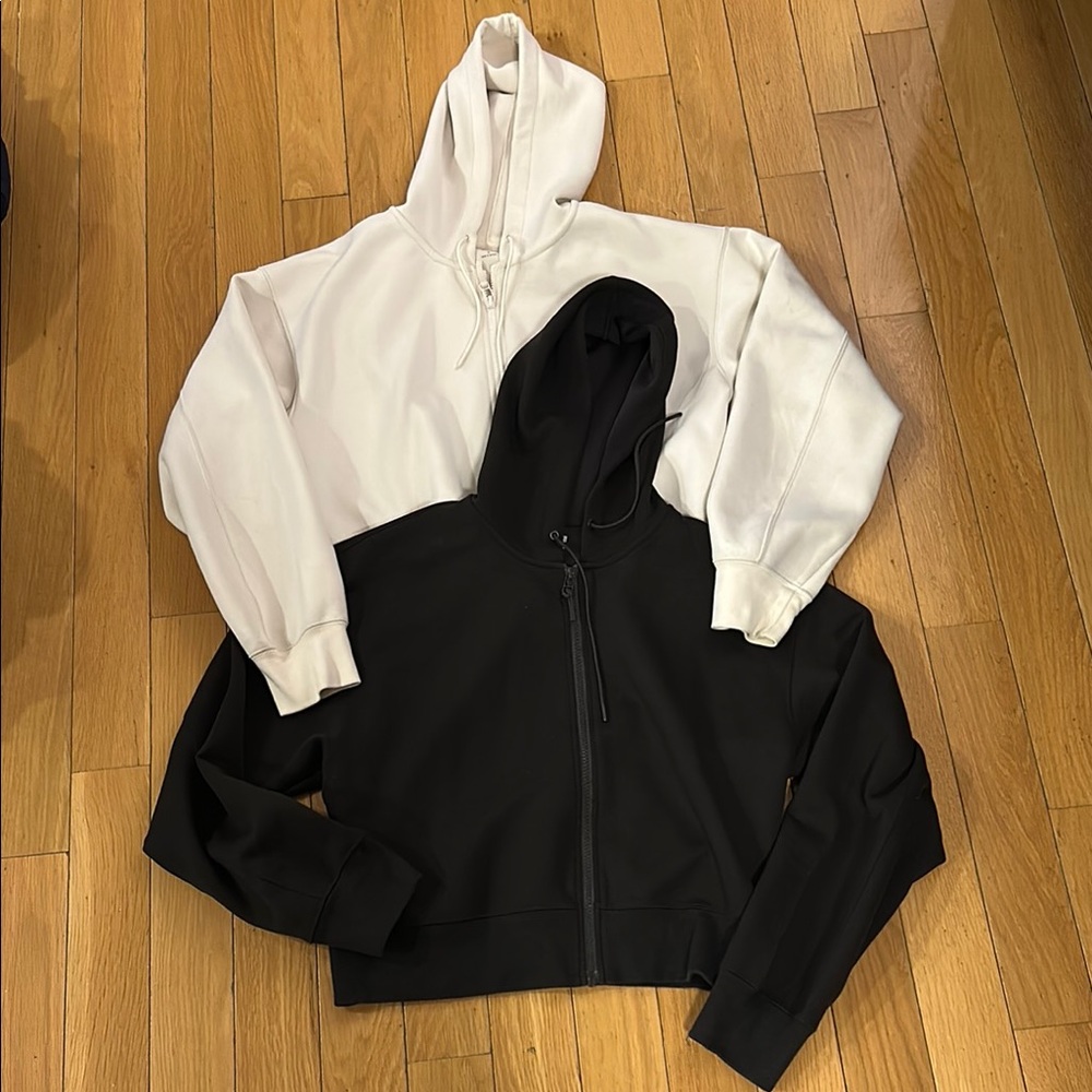 Lot 2 Uniqlo Womens Dry Sweat Cropped Full-Zip Long-Sleeve Hoodie Size Small